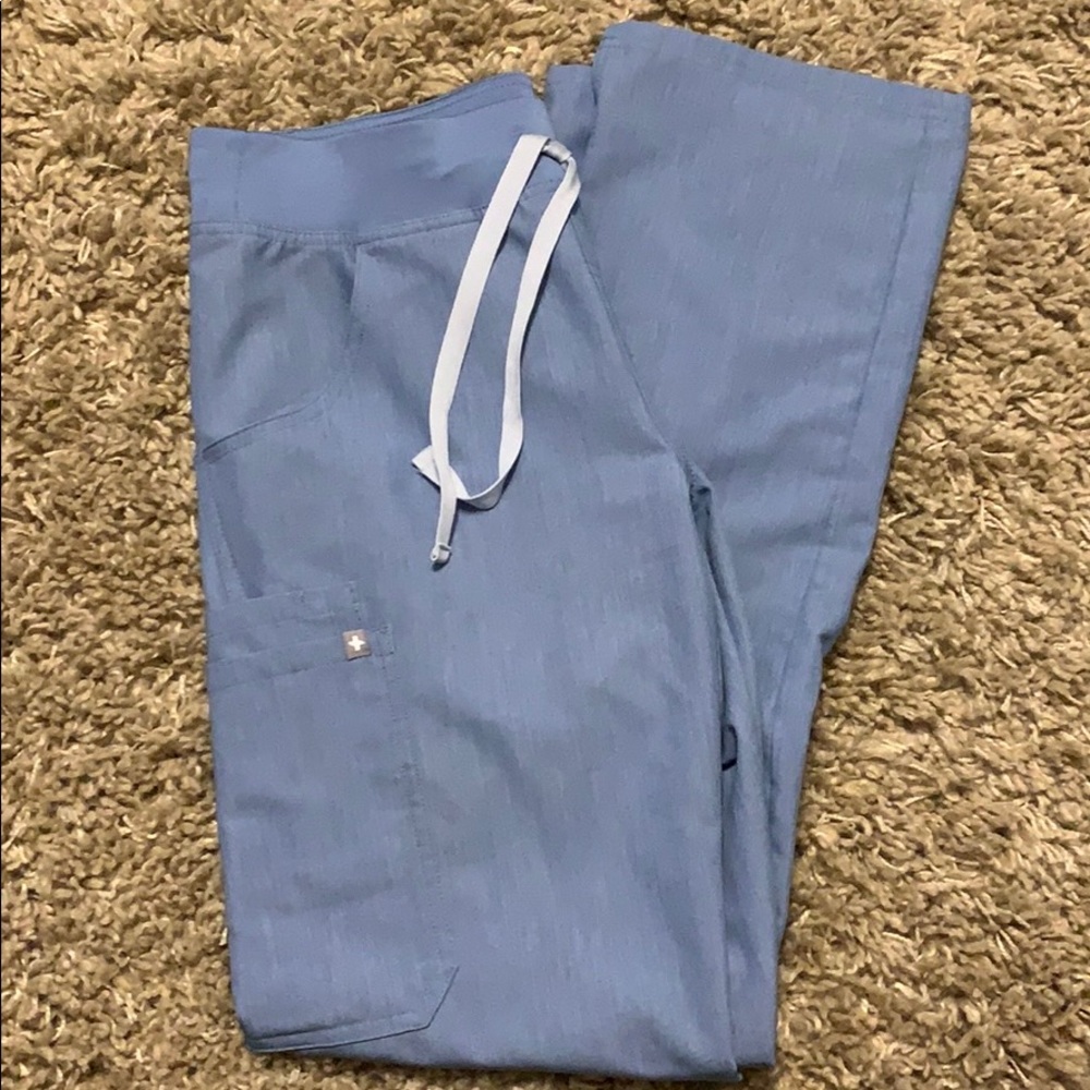 Figs Heather Denim Cargo Scrub Pants